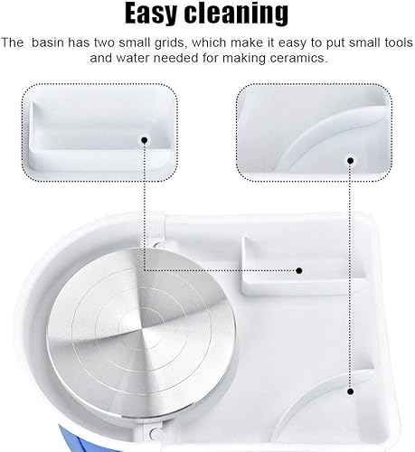 Miniatura 6 de BACHIN Rueda de cerámica que forma la máquina 25CM 350W Rueda de cerámica eléctrica con pedal de pie Máquina de bricolaje para la enseñanza escolar,