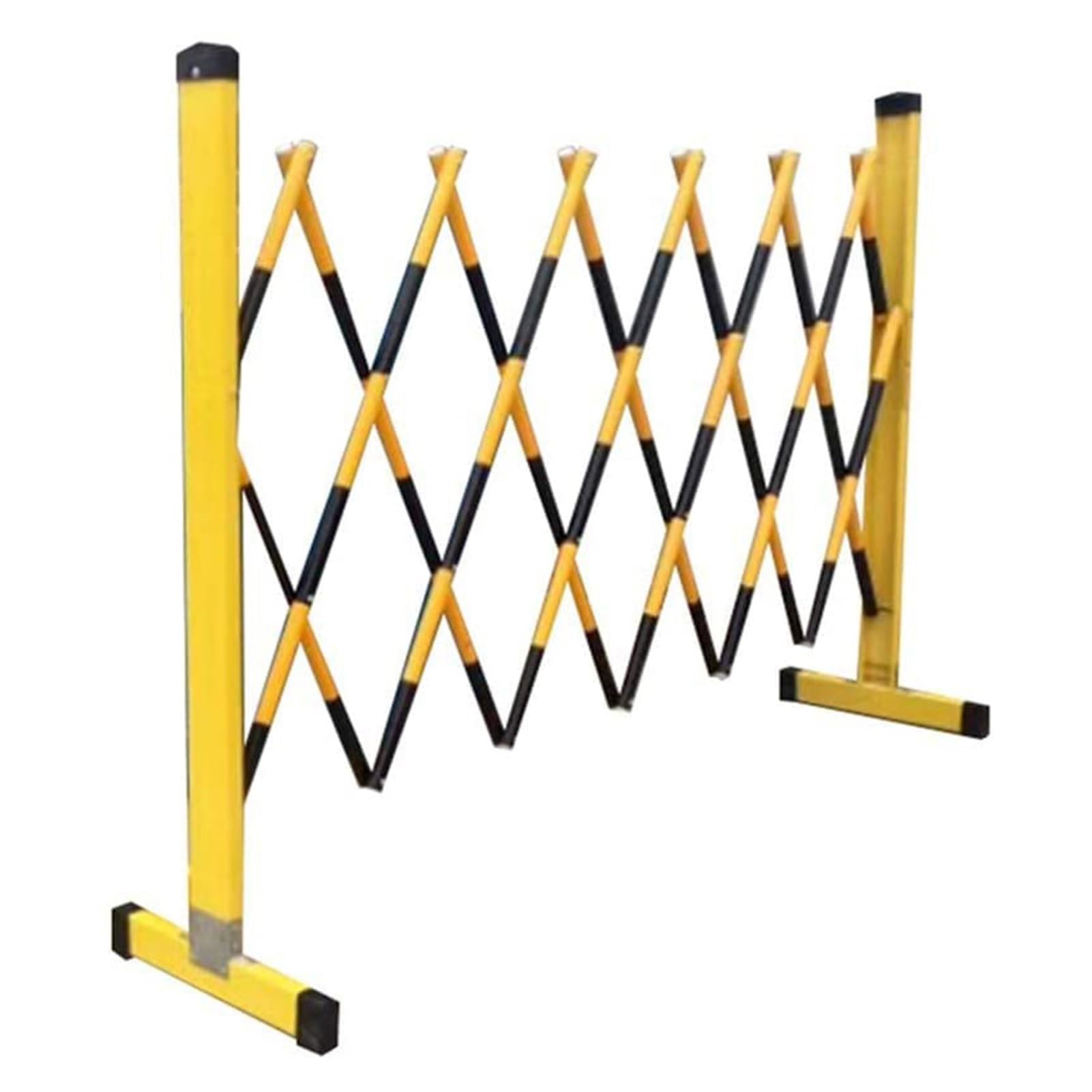 WQPMNYG Security Barrier,Movable Retractable Traffic Guardrail, Portable Safety Fence for Construction & Maintenance, Foldable Outdoor Barrier, Space-Saving Design (Black-Yellow, 19.6ft)