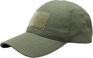 TOPTIE Tactical Baseball Cap with 3 Loop Patch Areas, Adjustable | cotton and polyester, plaid styling, camouflage look, 6 eyelets, pre-curved brim, 22-23 1/2 in fit, for men