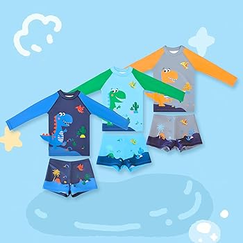 Costume Da Bagno A Maniche Lunghe Con Protezione UV - Set Rashguard Per Ragazzi 2-12 Anni - Foto 5