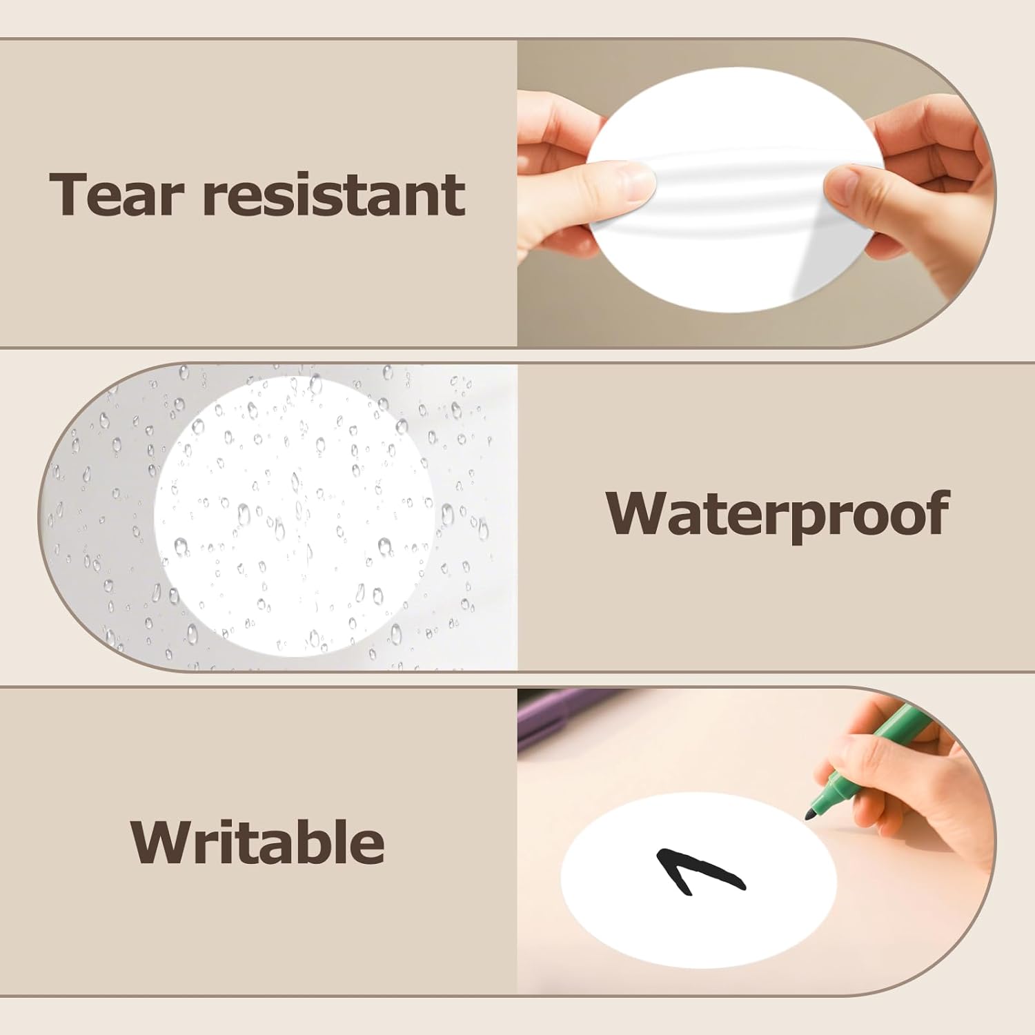 4 Inches White Circle Stickers Roll 300 PCS, Self-Adhesive Large Round Color Coding Labels Vinyl Writable Waterproof for Warehouse School Business Sale Office Home - Image 7