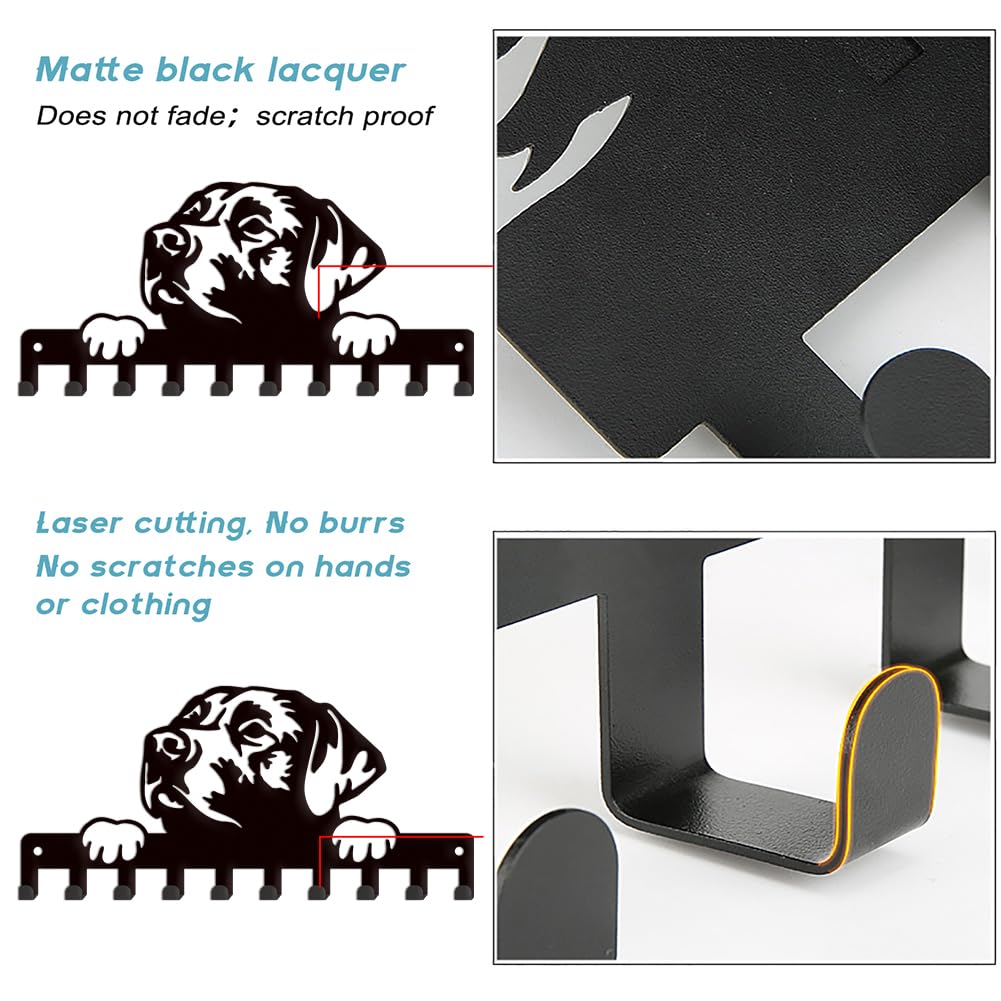 Portachiavi Da Parete A Forma Di Zampa Di Cane Con 7 Ganci – Organizer In Metallo Per Ingresso E Corridoio – Regalo Per Amanti Dei Cani (Labrador, 33,5 Cm)