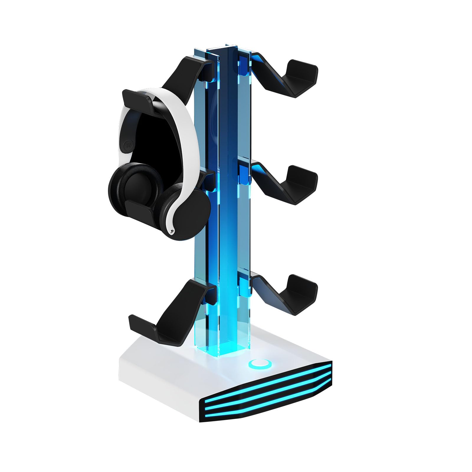 Soporte ergonómico para auriculares y organizador de equipo de juegos con base estable