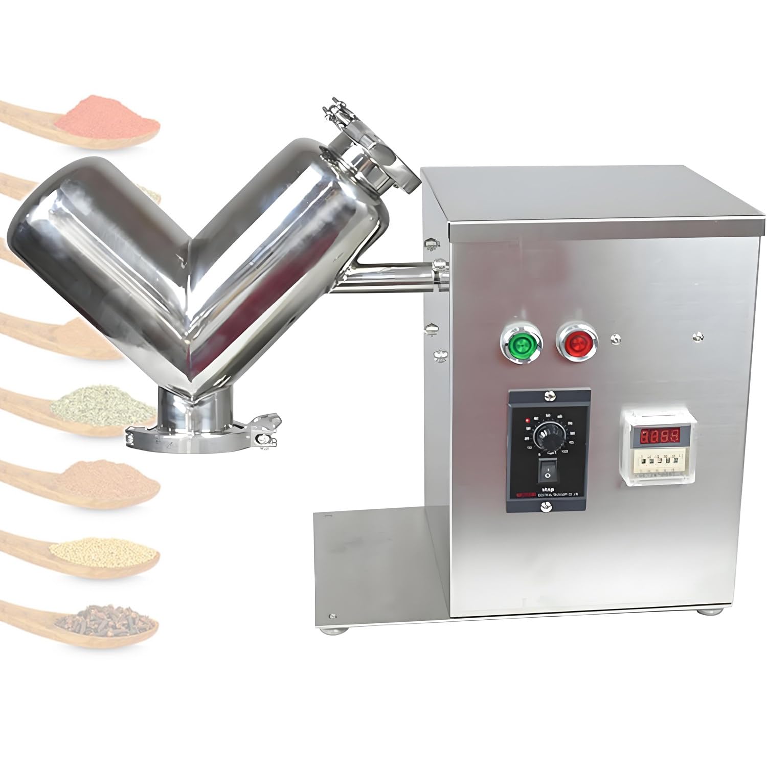 Miscelatore per polvere, miscelatore sperimentale ad alta velocità da 2 l, in acciaio inox, ideale per laboratorio e miscelazione in piccoli lotti, potenza 0,04 kW