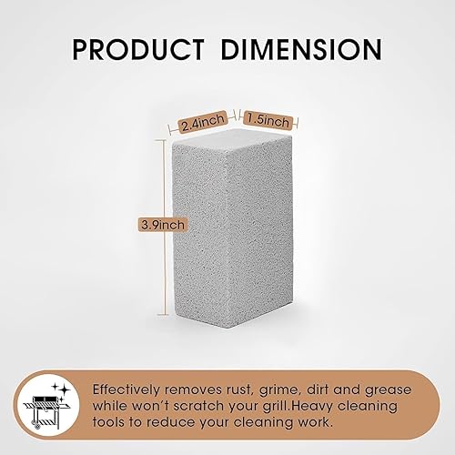 Miniatura 2 de Paquete de 8 bloques de ladrillos de limpieza para parrilla, piedra para parrilla de barbacoa, limpiador de piedra para horno para eliminar manchas,