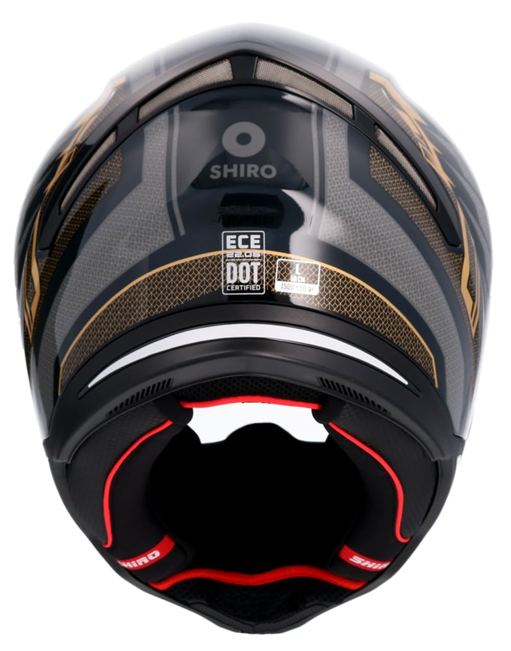 Shiro Helmets Casco Hunter Edge Negro y Dorado Totalmente Homologado (XL 61/62)