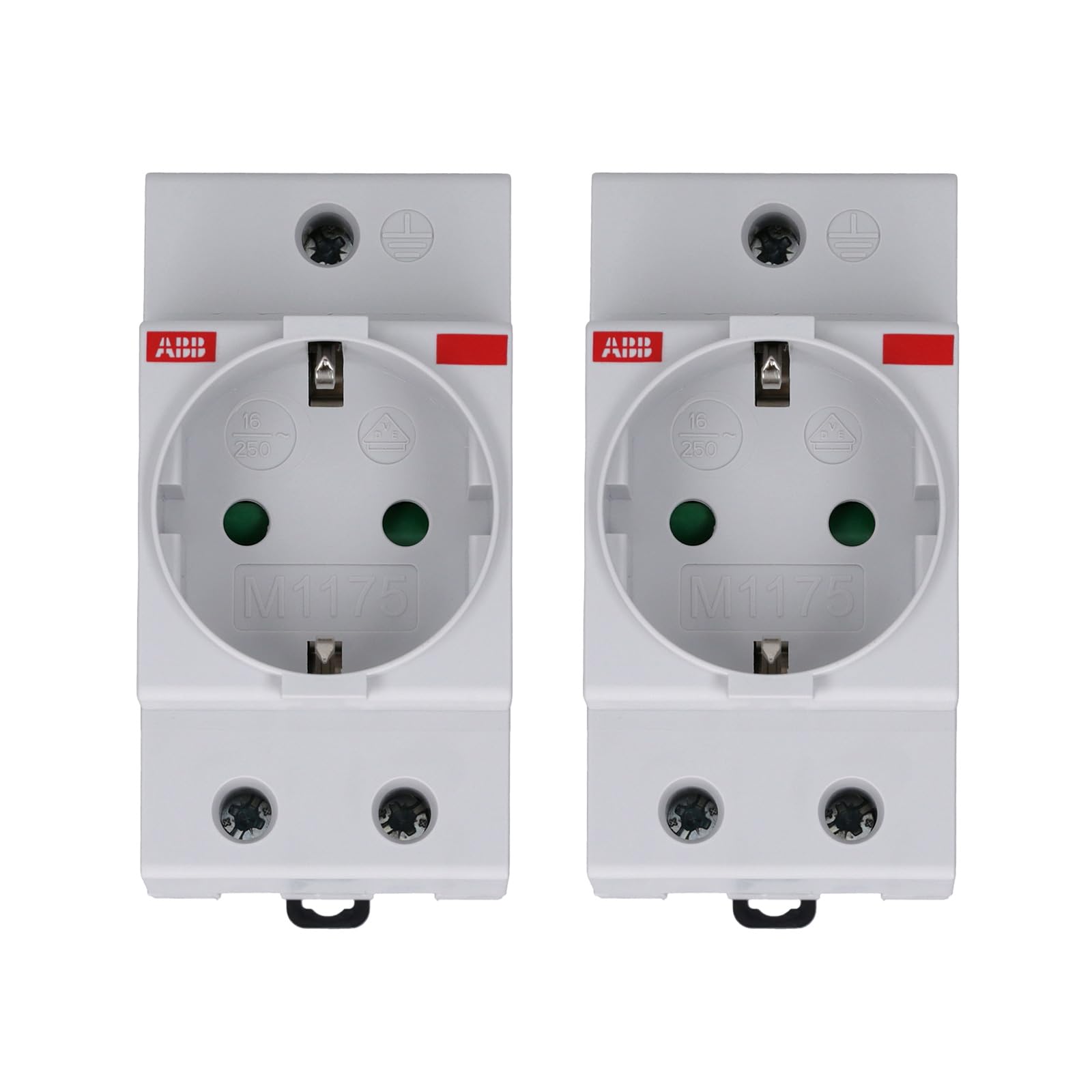2 Stück ABB M1175 SCHUKO-Steckdose nach SCHUKO-Norm für Verteilerkasten 2CSM210000R0721