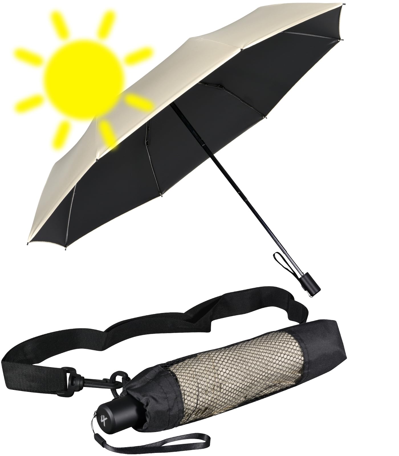 iX-brella City Trekking - Paraguas con bastón extralargo con protección UV y contra el calor