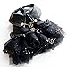 AZA Dog Princess Sequin Leather Dresses for Small Dogs Clothes Black Costume Pet Girl Skirt Cat Cute Thick Coat Outfits Winter Costumes Fall (L,Black)