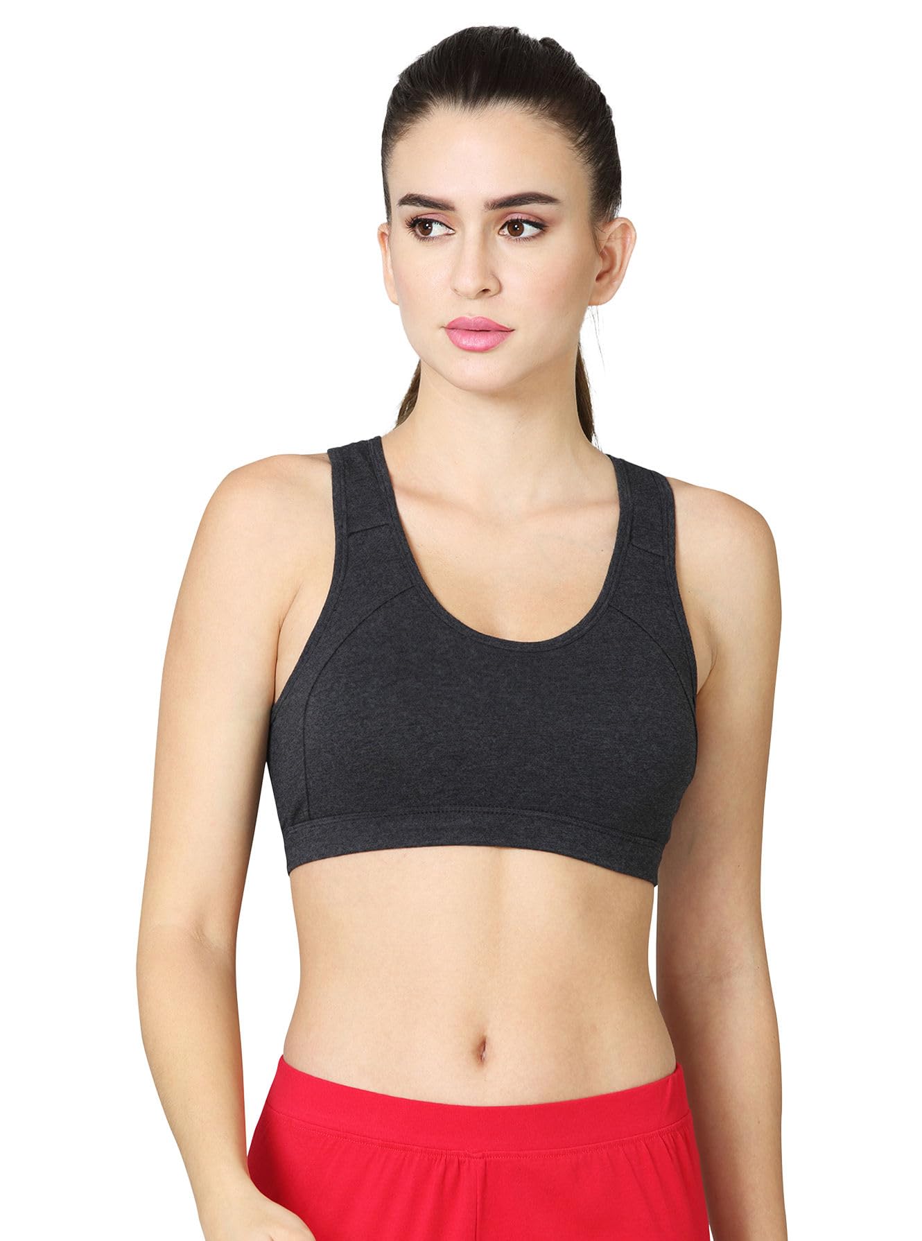 vstar VSAB01_Low Impact Active Bra with Removable Cookie pad and Racer Back Styling Grey-picture-9