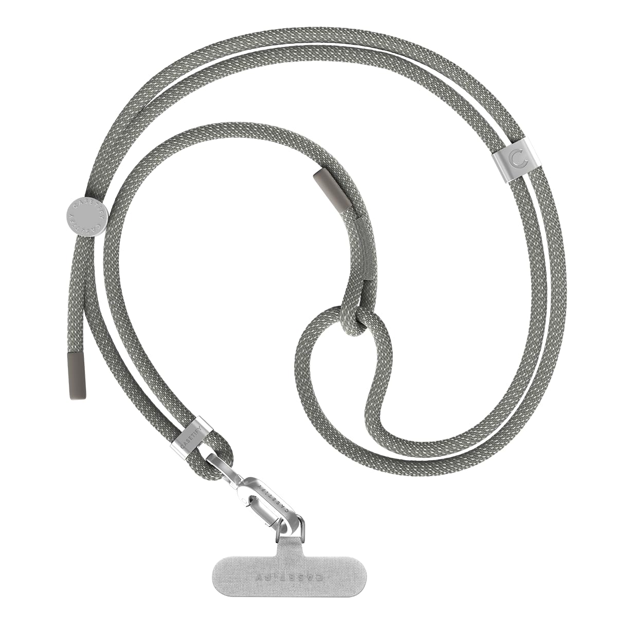 CASETiFY 6mm Rope Cross Body Strap with Card - Flecked Slate Grey