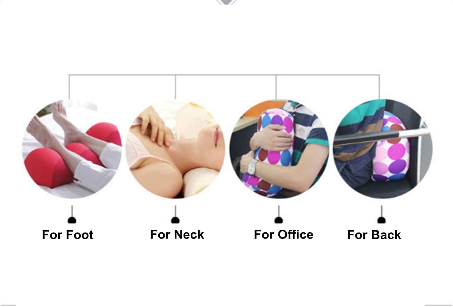 DadaA Cervical Pillow Microbead Bolster Tube Pillow for Neck Backrest for Car or Office Chair Sofa (Leopard)