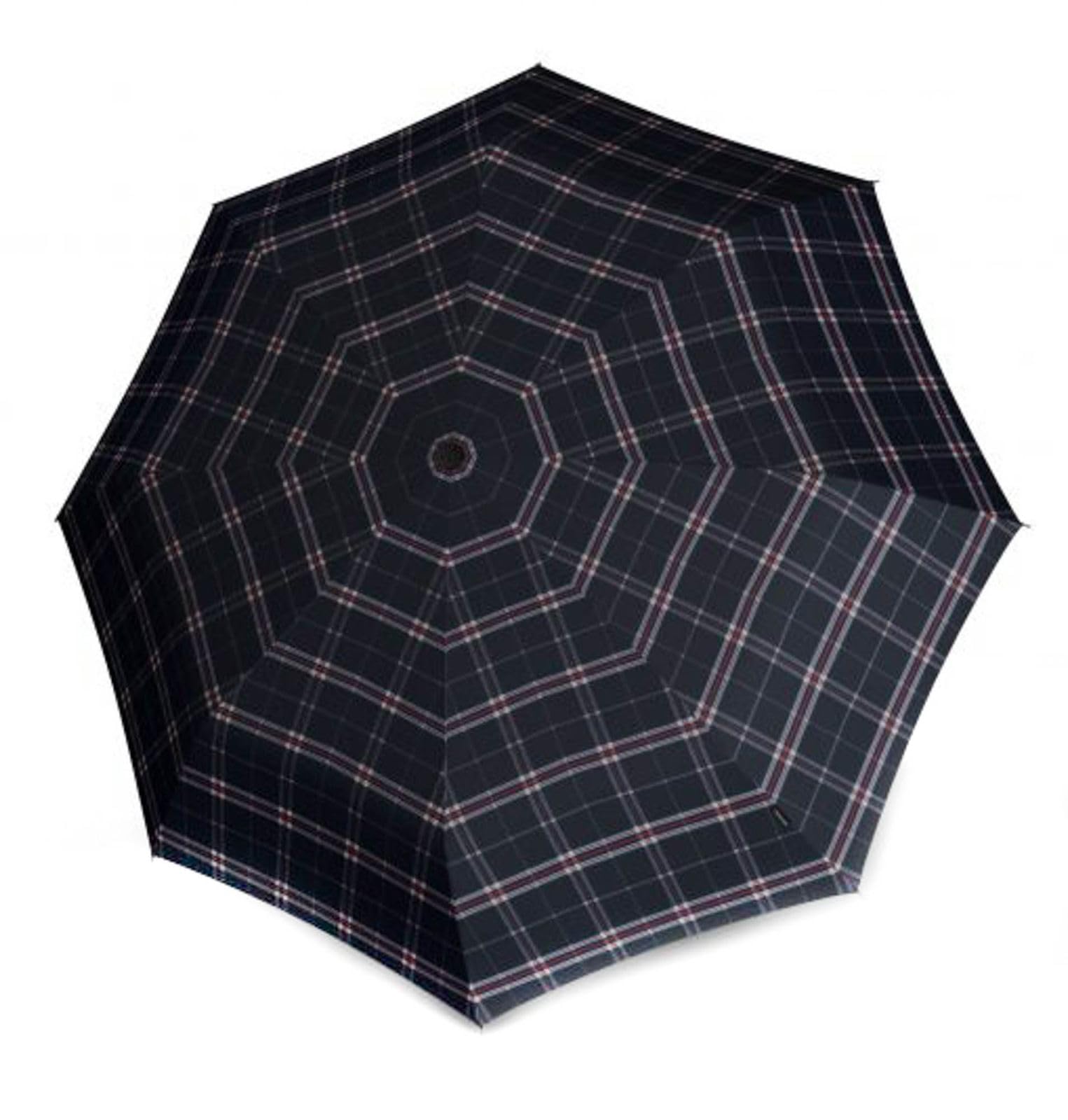 Knirps T.200 Duomatic Pocket Umbrella - Stabil und Storm Resistant - Shanghai, Check Navy, one size