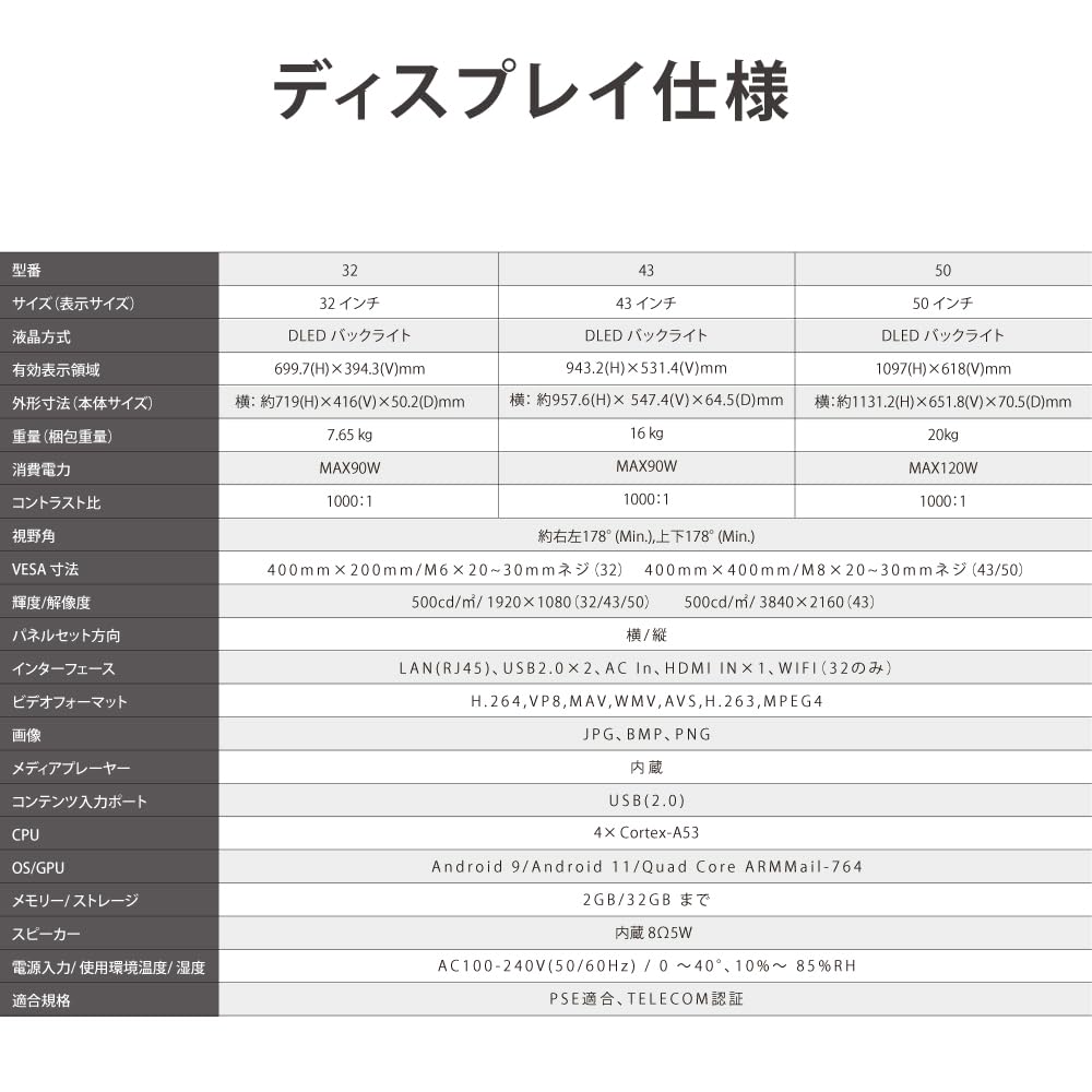 Amazon | ナリタカストア 看板 デジタルサイネージ 43インチ 液晶