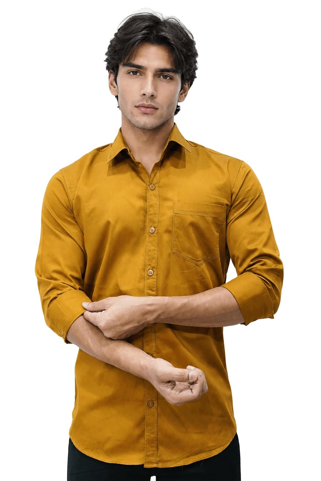teaser Teaserwear Mens Slim Fit Casual Shirt | Premium Polo Neck Design | Solid Satin Finish | Full Sleeve Breathable Cotton Blend for Formal and Casual Wear-picture-36