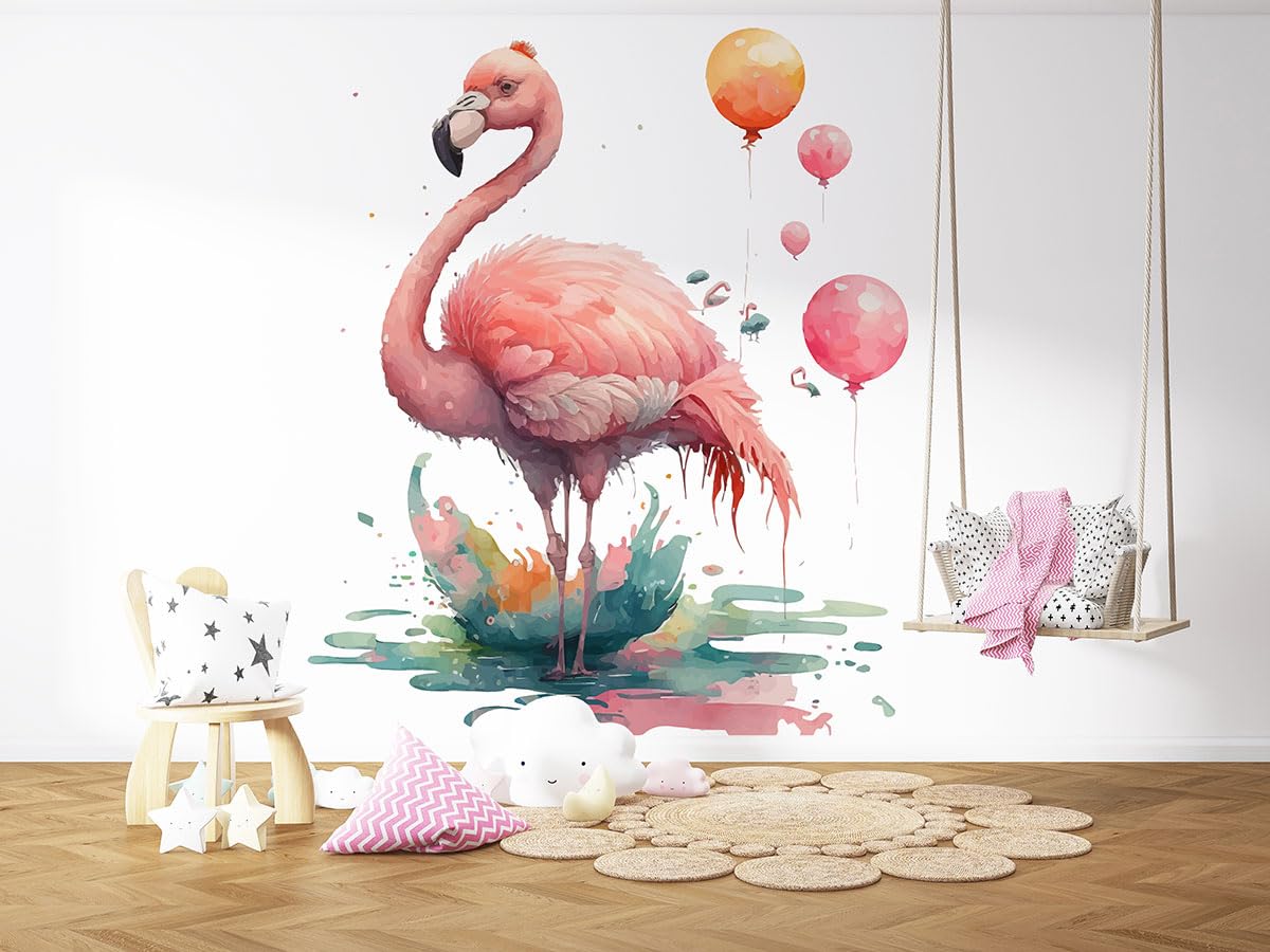 Fototapete Panorama Kinder - Flamingo Luftballons 3617680684405 - Breite 195 cm x Höhe 125 cm