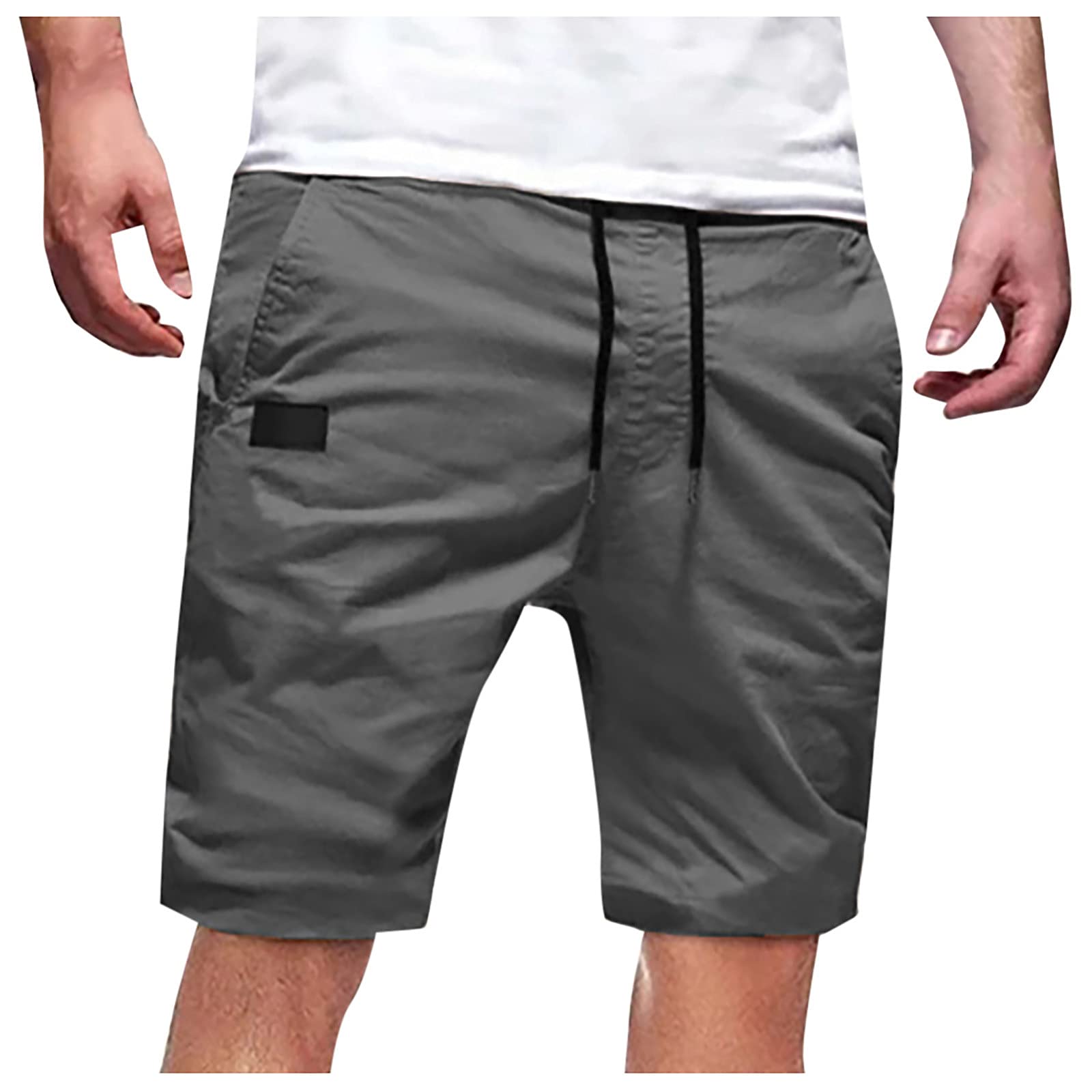 Mens Casual Shorts Drawstring Summer Beach Stretch Twill Chino Golf Shorts Breathable Outdoor Hiking Joggers Short