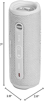 JBL Flip 6 - Portable Bluetooth Speaker, powerful sound and deep bass, IPX7 waterproof, 12 hours of playtime, JBL PartyBoost for multiple speaker pairing for home, outdoor and travel (White)