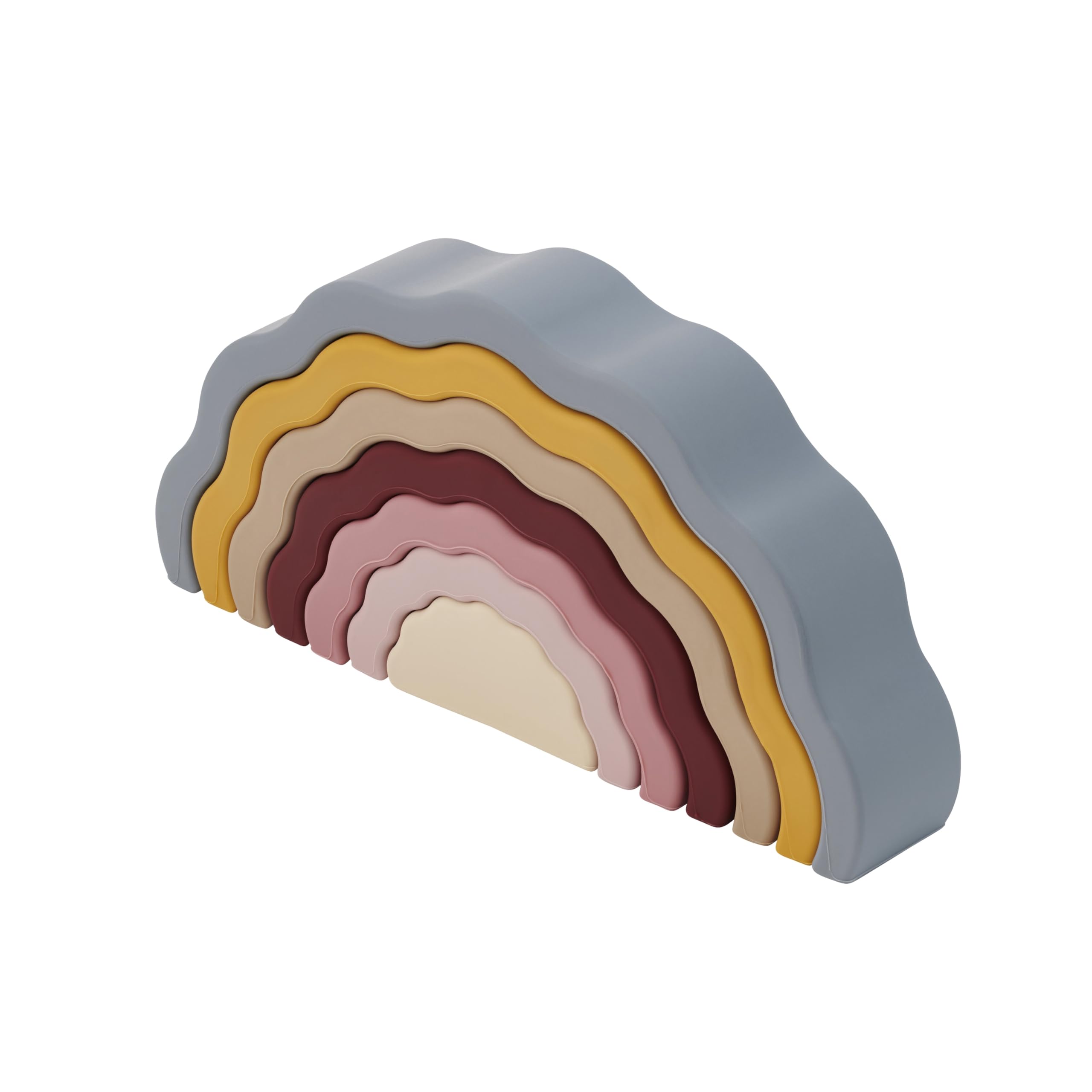 tickit SiliSoft - 7 Wobble Earthy Stackable Rainbow Pieces for Creative Play and Sensory Development, Earth