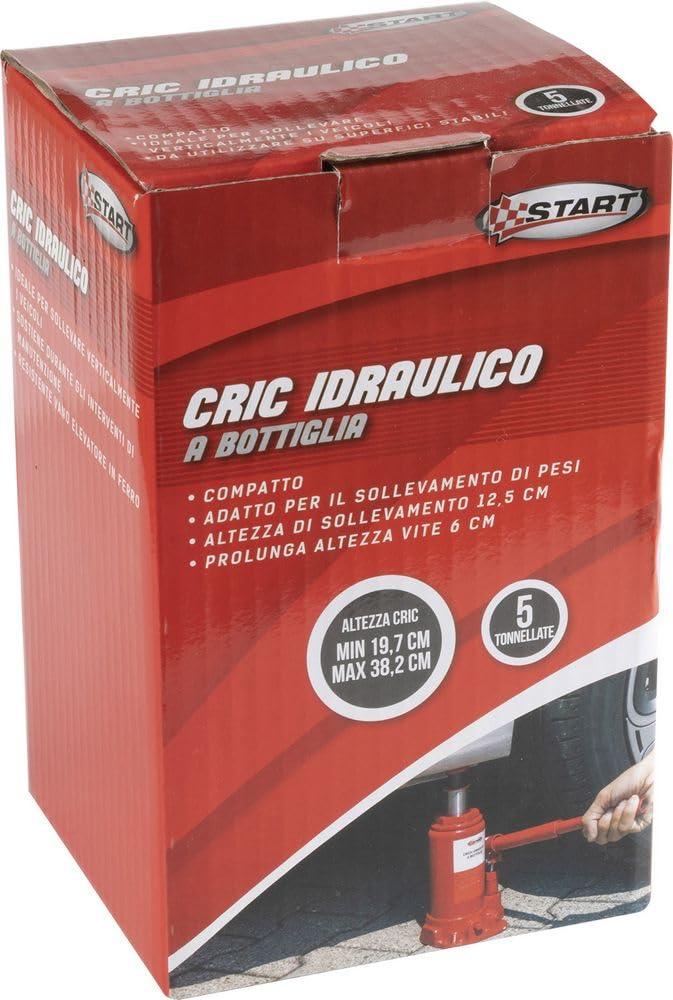 Start Bouteille hydraulique Crick 6T - Soulevable de 18,5 cm à 35,5 cm | Compact et Robuste pour Les urgences et la Maintenance