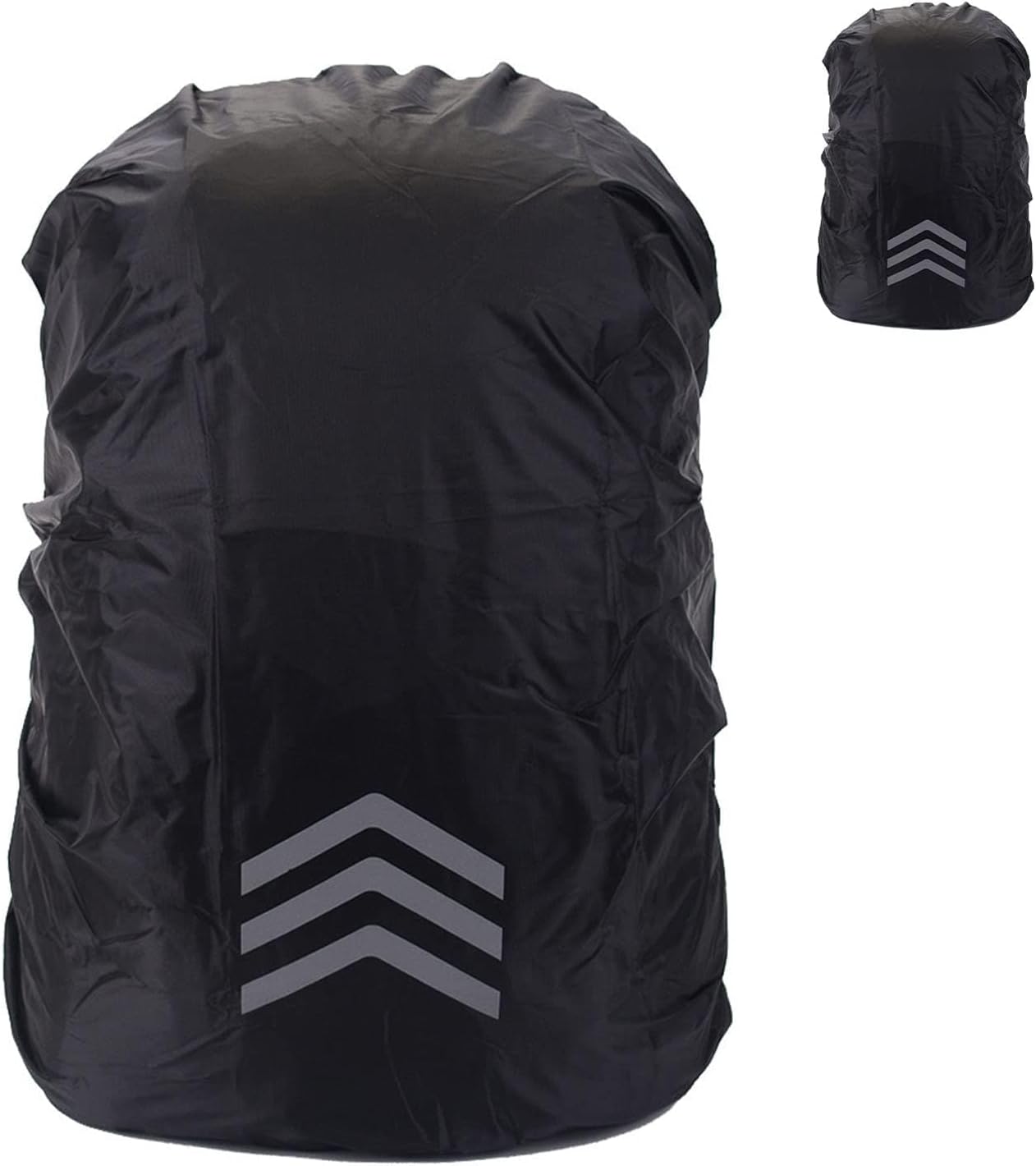 Backpack Rain Cover, Waterproofs Backpack Cover Lightweight Reflective Oxford Cloth Knapsack Cover with Reflective Strip Black