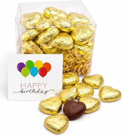 Chocolates Gift Box Happy Birthday Chocolate Gift Box, Mini Birthday Card, Celebration Box For Him and Her - 25 Count Chocolate Pieces Gifts For/Him Celebrations - Love Heart Sweets