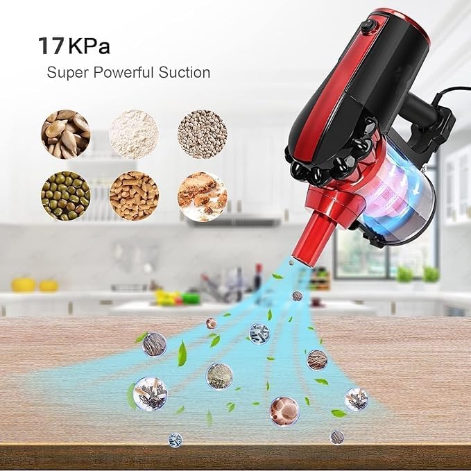 SINCHEREU Vezetékes Porszívó 600W 17 KPa HEPA Szűrővel Kemény Padlóhoz