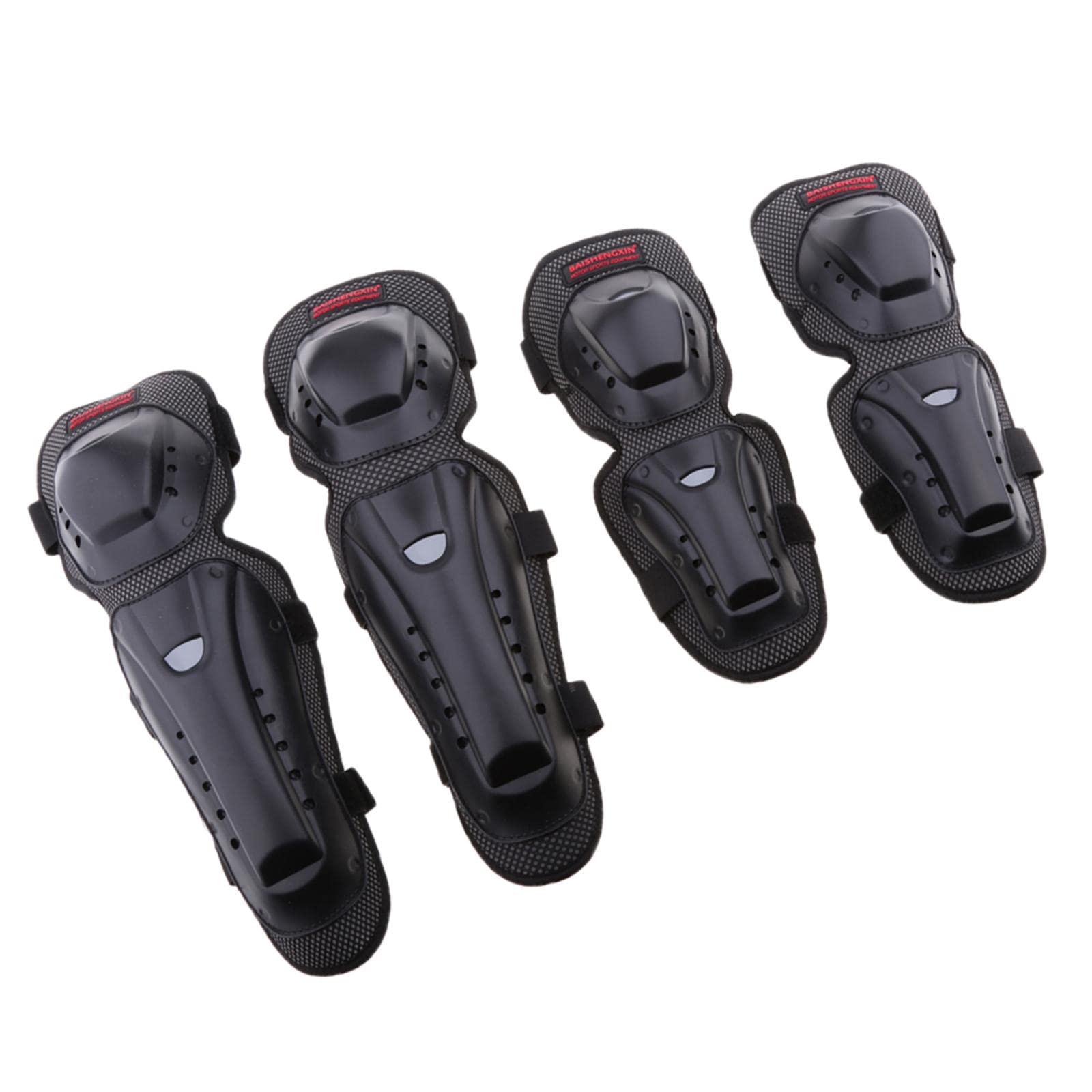 F Fityle Ensemble de Genouillères et Coudières pour, Vélo et Patinage, avec étui et élastique, Noir.