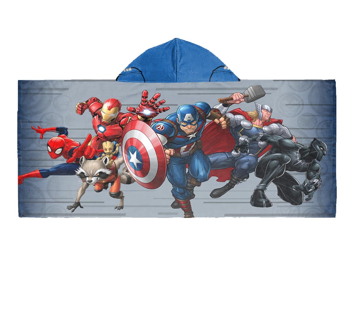 Jay Franco Avengers Creeper – ponczo ręcznik owijający z kapturem, 56 x 130 cm, 100% bawełna, dla dzieci