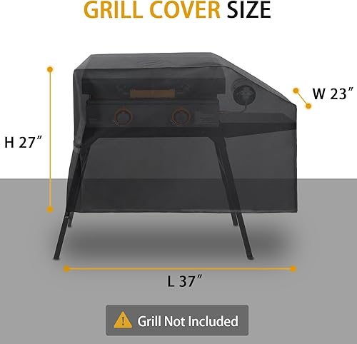Miniatura 5 de Cubierta de parrilla para Blackstone de 22 pulgadas y 17 pulgadas con tapa de capucha y soporte, cubierta impermeable a prueba de viento con