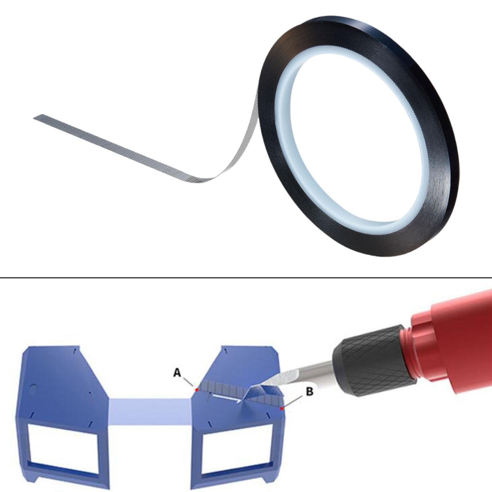Qianly Scribing Tape PET Maskierband Modellauto Bastelwerkzeug mit Harter Kante Und Gedruckter Skala für Kreatives Gestalten Schullabor Panelreparatur, 6mmx30m