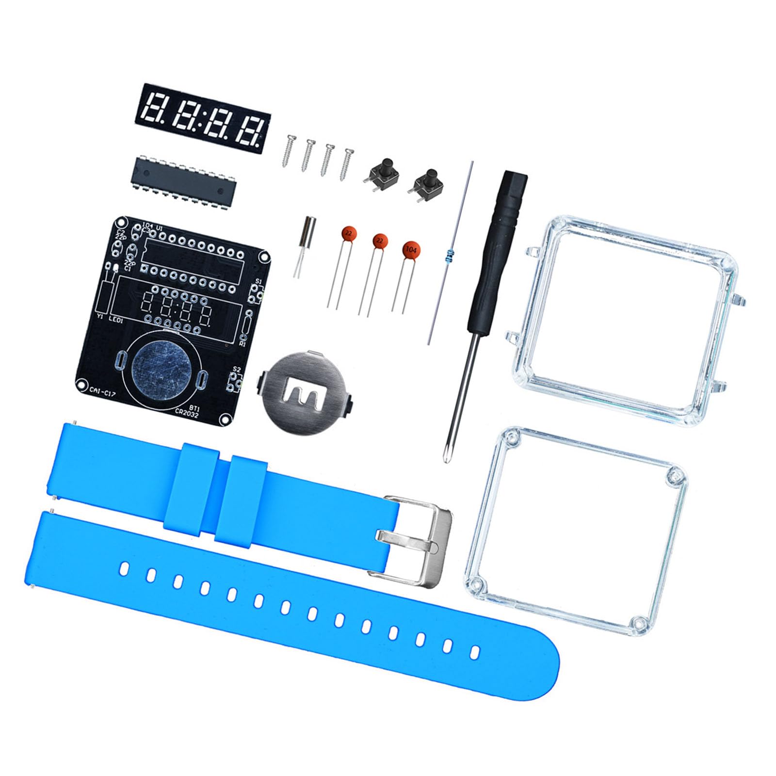 APGLSXY Learning Electronic Watch Kits with Ceramic Circuit Components Create LED Clock Through Not Tool Assembly Educational Electronics Set
