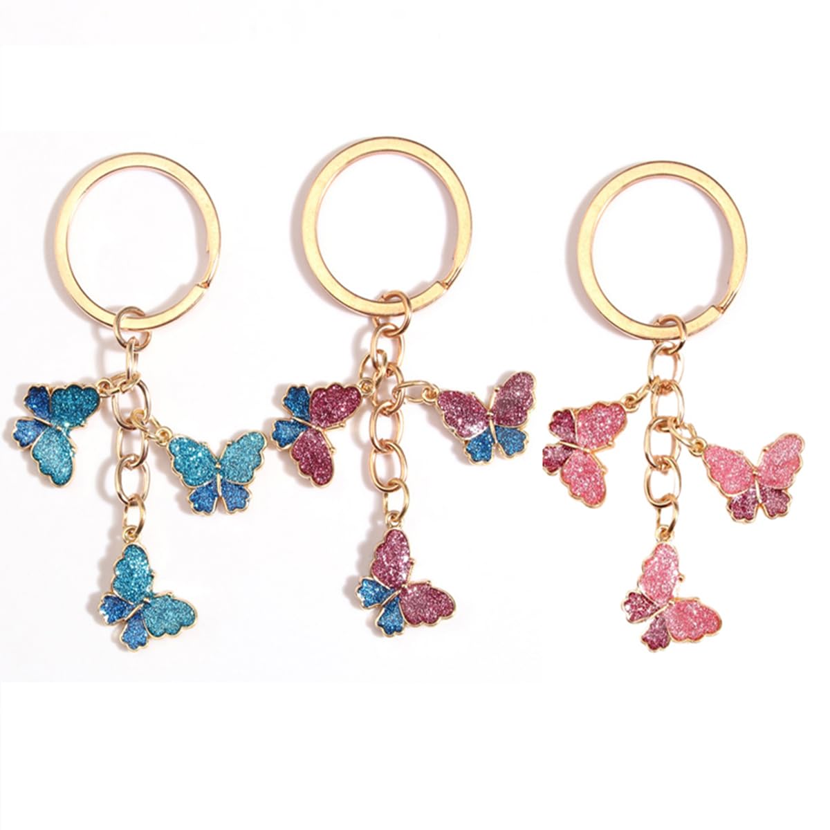 HomvogHomvog Cute keychains for Women Key Chains Keychain Flowers Charms Tassel Enameled Pendants Keychain Tassel Keyring (Glitter Butterfly)