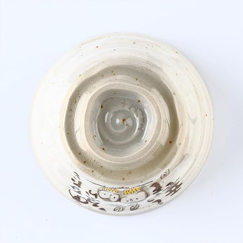 Miniatura 7 de MIno Yaki (Ware) - Cuencos de arroz japoneses hechos a mano, diseño de búho, juego de 2, 4.5 pulgadas, cuencos de cereales, cuencos de cerámica para