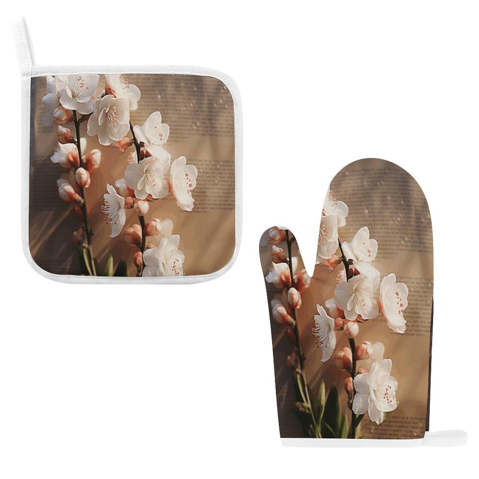 Btcowzrv Style A Peach Blossom Oven Mitts And Pot Holders 2Pcs Set