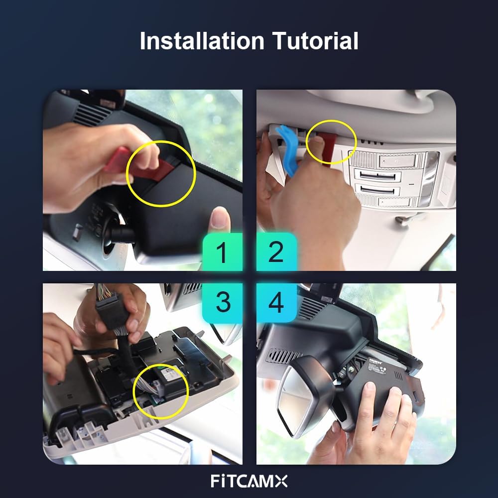 Fitcamx Front 4K Rear 1080P Dash Cam Suitable for Land Rover Range Rover Evoque 2016 2017 2018 2019 L551 (Model 6111), OEM Look, 2 Way HD Video WiFi, Loop Recording, G-Sensor, Easy to Use, 128GB Card