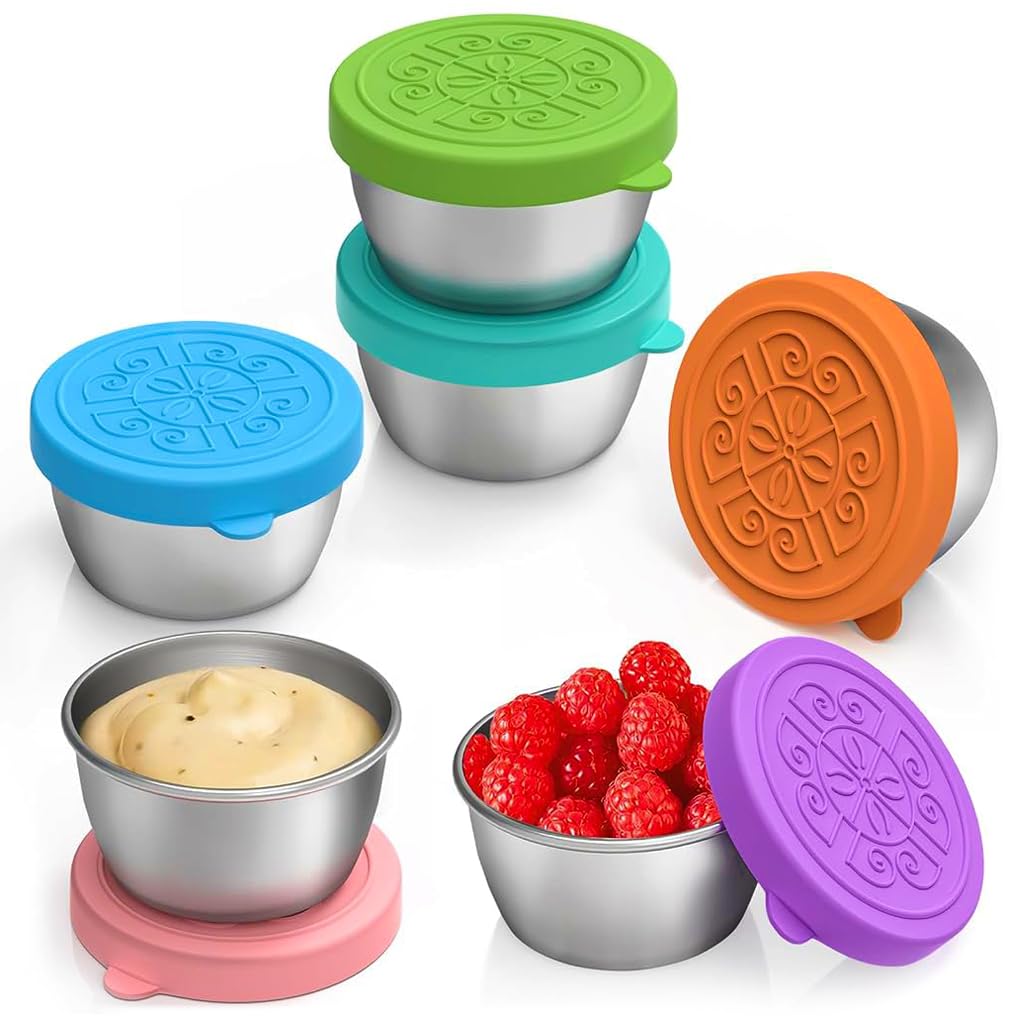 Supvox® 6PCS Salad Dressing Container To Go, 40ml Reusable Small Condiment Containers with Lids, Leakproof Silicone Lids Stainless Steel Sauce Cups Containers for Lunch Bento Box, School, Picnics (B0DC6V9Y1R) Amazon Price History, Amazon Price Tracker