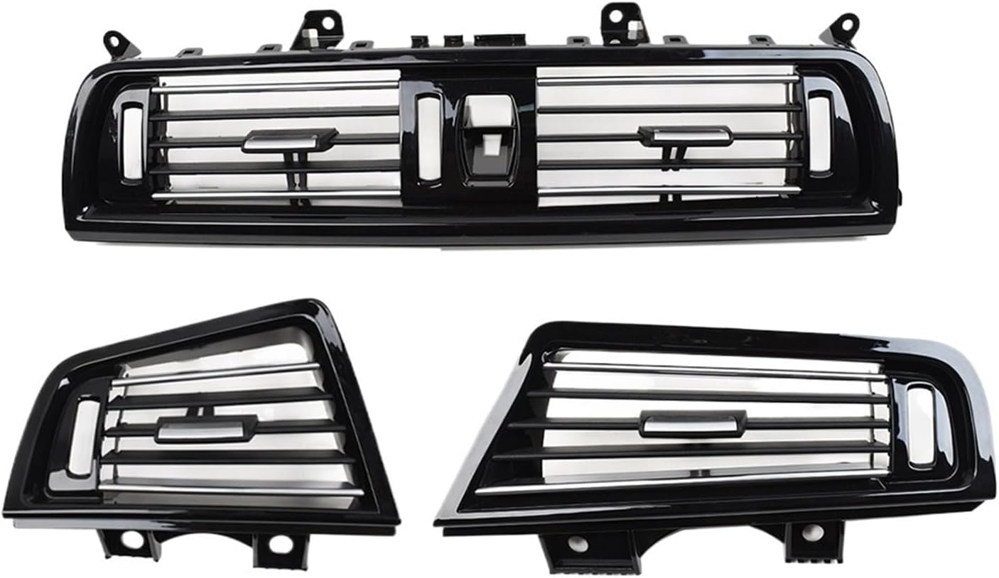 Dashboard Vent LHD Piano Black Front Air Vents Outlet Panel Chrome Fit for BMW 5 Series F10 F11 F18 520i 523i 525i 528i 535i Console Vent(LHD Right)