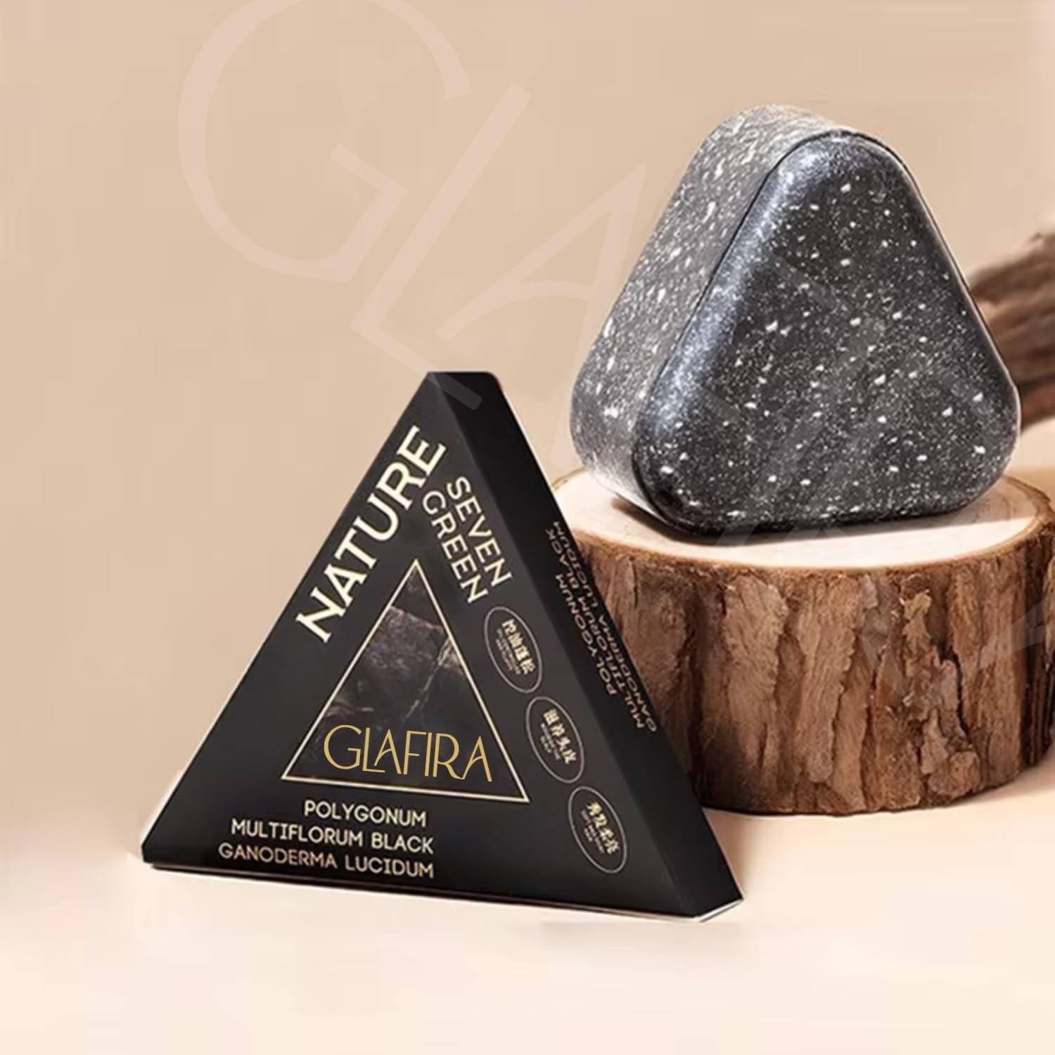 Glafira Herbal Black Hair Shampoo Soap Bar with Polygonum Multiflorum and Ganoderma Lucidum, Triangle Shape, Scalp Care - Review, Price and Buying Guide