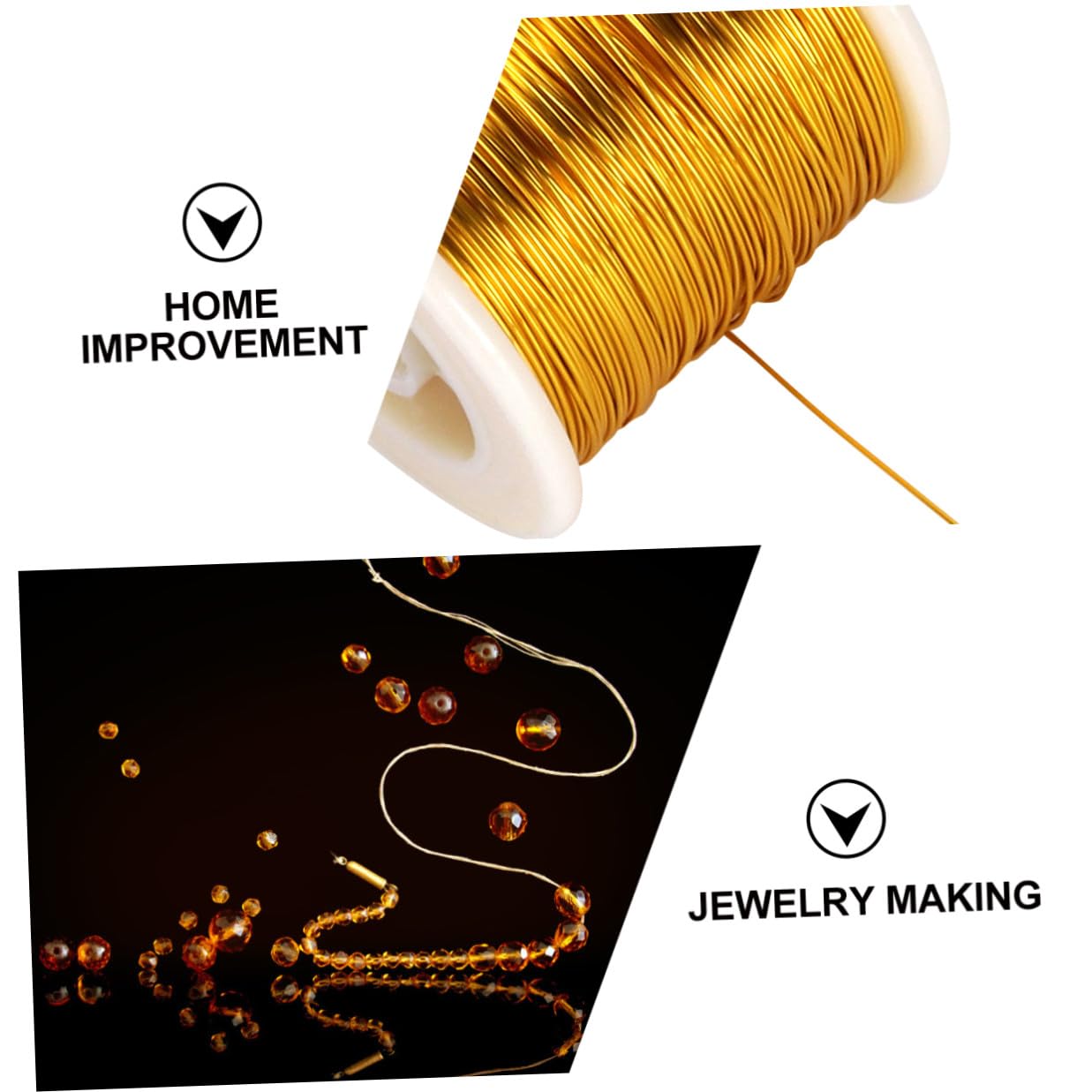 M Gold Copper Jewelry Making Wire Roll 14 Gauge Tarnish Resistant Flexible Beading Wire for DIY Beads and Frames in Floral Arranging and Home Improvement