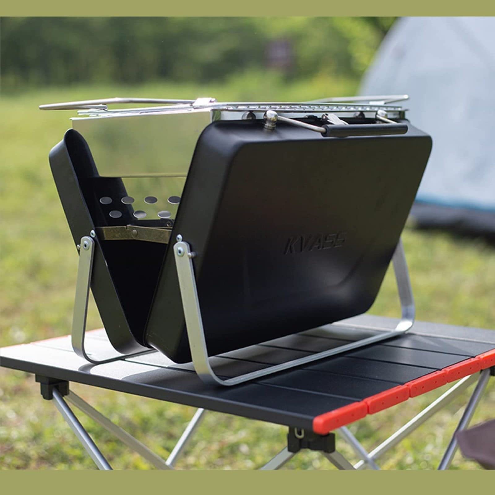 Parrilla de carbón portátil Parrilla de Barbacoa Barbacoa Plegable Kits de Herramientas de Parrilla de Acero Inoxidable para pícnic al Aire Libre Patio Patio Trasero Camping