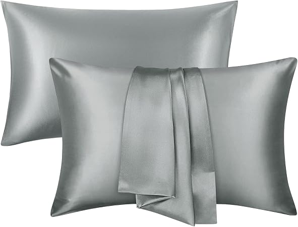 Standard Computer Size Silk Satin Pillow Cases Standard Size Set of 2 with Envelope Closure ...
