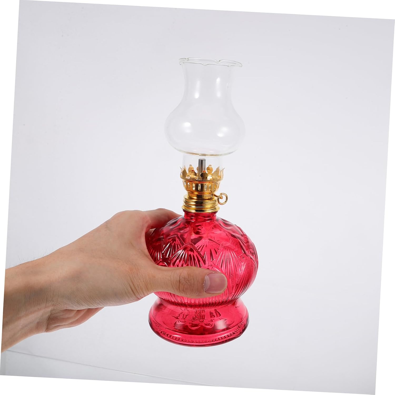 ABOOFAN Emergency Vintage Kerosene Lamp Glass Hurricane Lamp Indoor Oil Lantern Classic Home Lighting for Power Outages