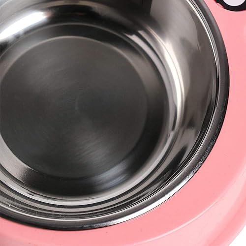 Miniatura 4 de Skrtuan Cuencos de acero inoxidable para mascotas, cuencos dobles para alimentos y agua para perros, gatos y conejos, comedero antideslizante para