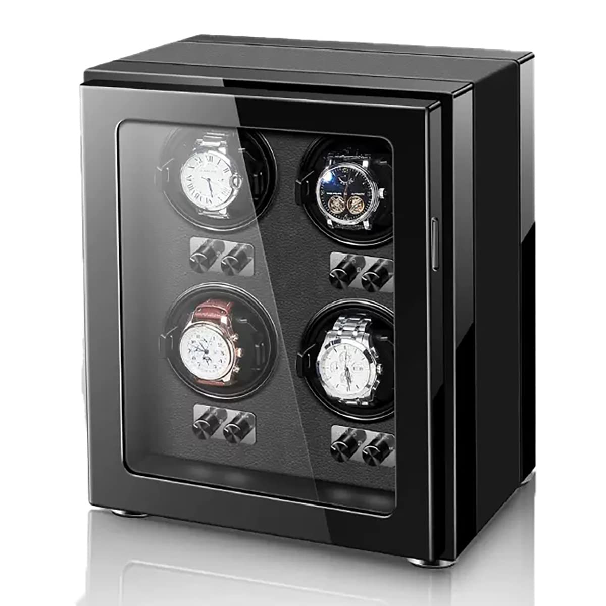 Caja enrollador de relojes automático de lujo en madera brillante