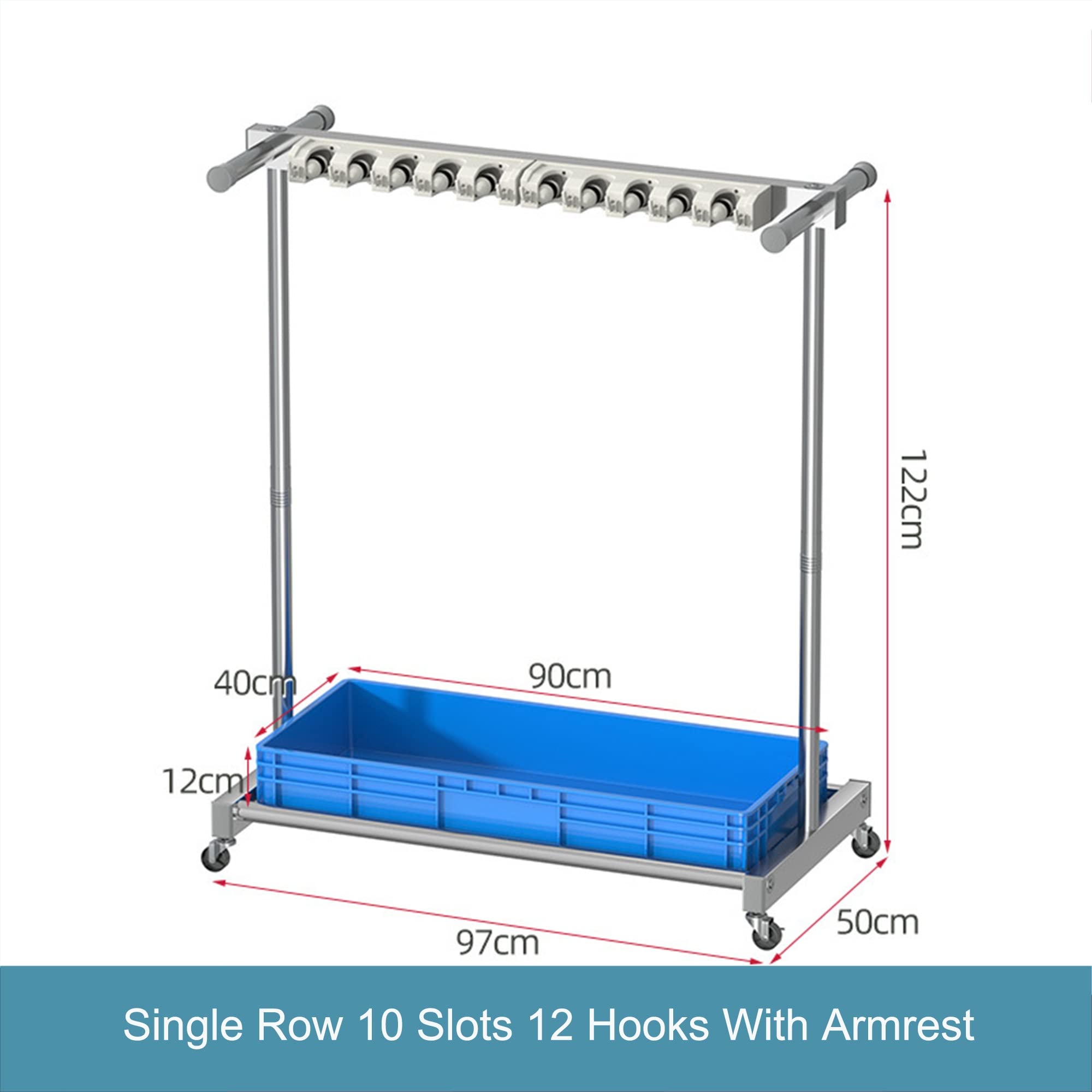 Utility Rack for Mops And Brooms,cleaning cart,Movable Commercial Mop Rack,Mop Drain holder,Can put wet mops,Cleaning Supplies Organizer, with Universal Wheels,House,Hotel,Office,Resterant Must Have (