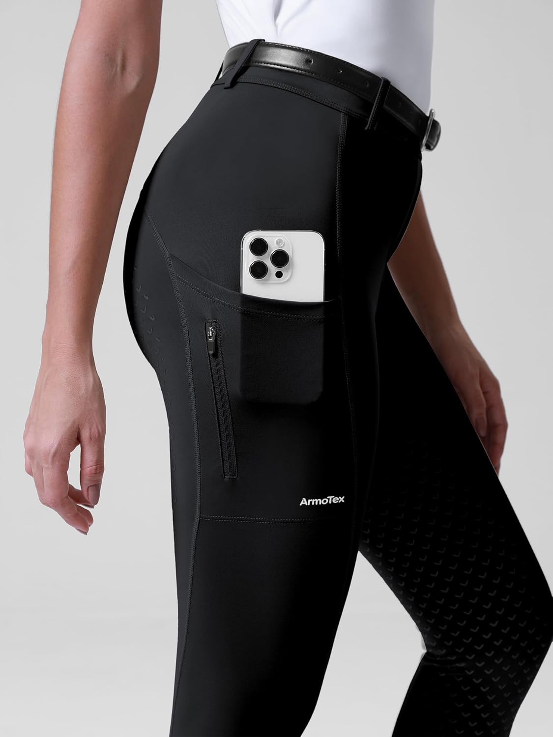 Women's Horse Sports Riding Tights Pants Knee-Patch Equestrian Breeches Horseback Schooling for Women