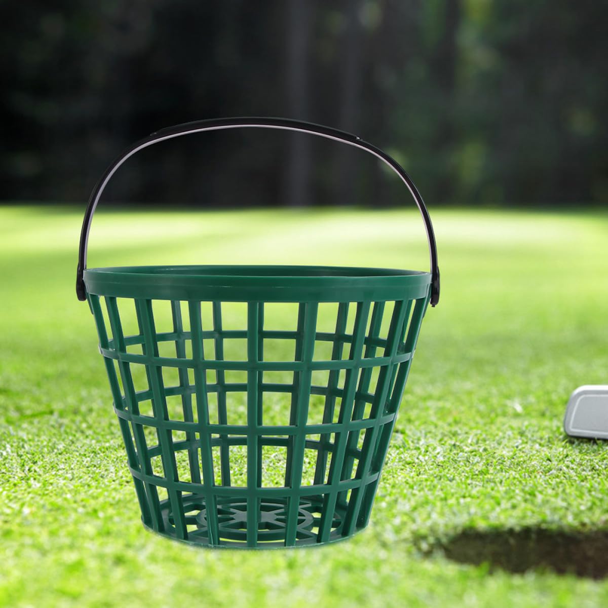Housoutil 2 Stück Balleimer aus Kunststoff für Golfbälle Multifunktionaler Golfkorb zur Ballaufbewahrung und Einsammeln Beim Golfspielen Grün Fassungsvermögen 50 Bälle