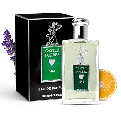 Castle Forbes 1445 Fragancia para hombre, 3.5 onzas líquidas, aroma de colonia ligero y atemporal con aceites esenciales, distintivamente británico,