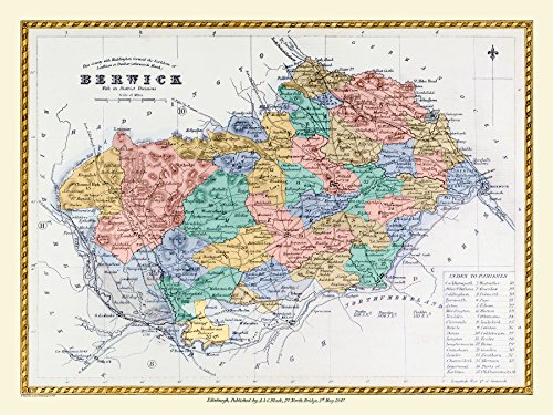 Puzzle 1000 piezas mapa histórico de Escocia 1847 de History Portal por A&C Black